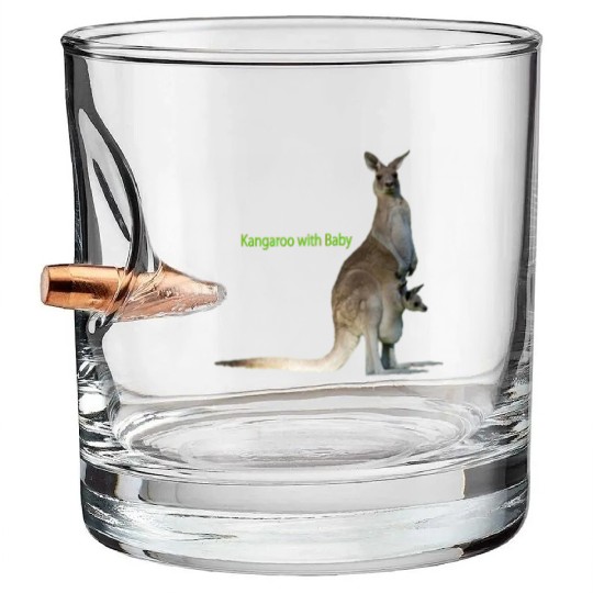 baby with kangaroo Bullet Whiskey Glasses