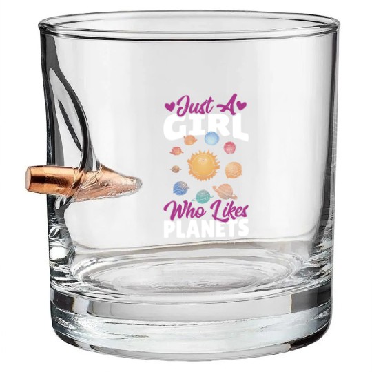 Astronomy Just A Girl Who Likes Planets Solar Bullet Whiskey Glasses