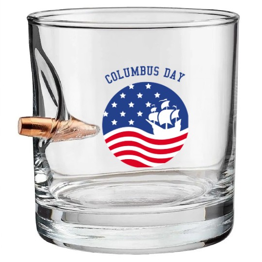 COLUMBUS DAY Bullet Whiskey Glasses