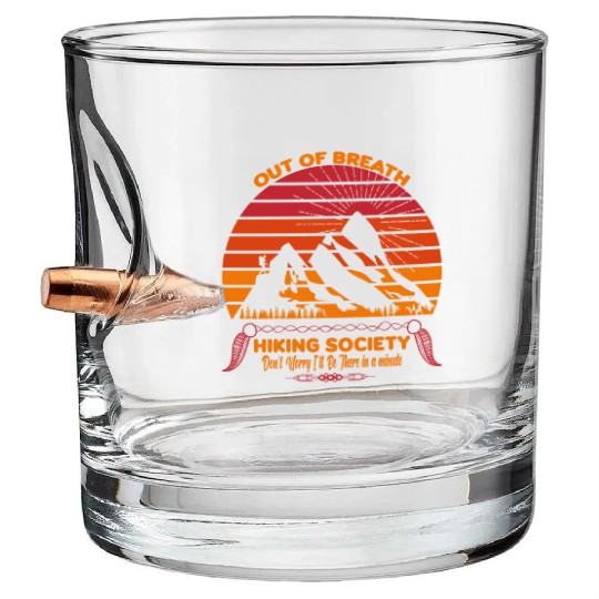 Out of Breath Hiking Society Bullet Whiskey Glasses