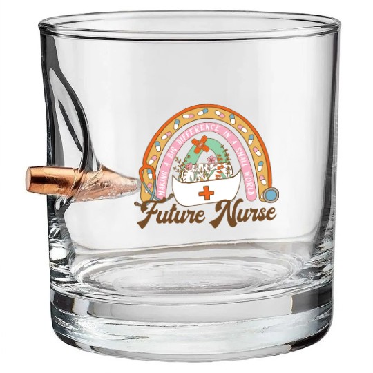 Future nurse Making a Big Difference Bullet Whiskey Glasses