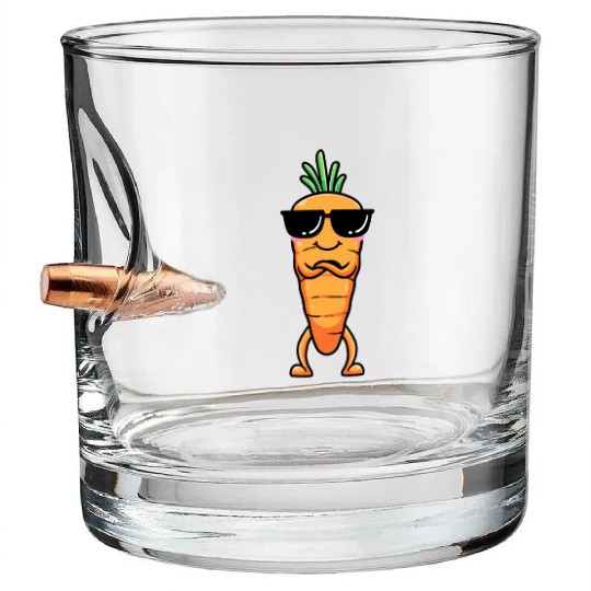 Carrot Emoticon Vegetable Vegan Vegetarian Bullet Whiskey Glasses