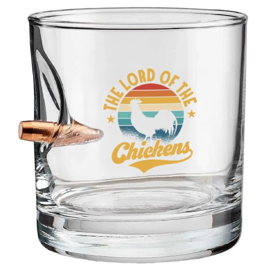 The Lord Of The Chickens Hen Farmer Farming Bullet Whiskey Glasses