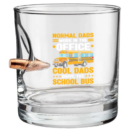 Bus Driver Dad School Bus Bullet Whiskey Glasses