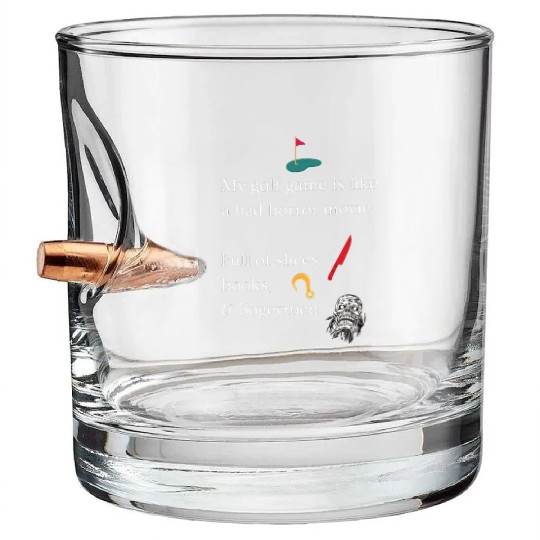 Golfing Horror Movie Bullet Whiskey Glasses