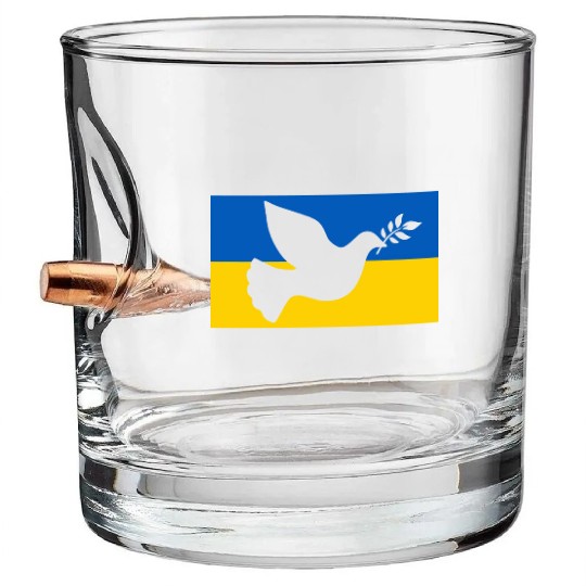 Ukraine Peace Bird Bullet Whiskey Glasses