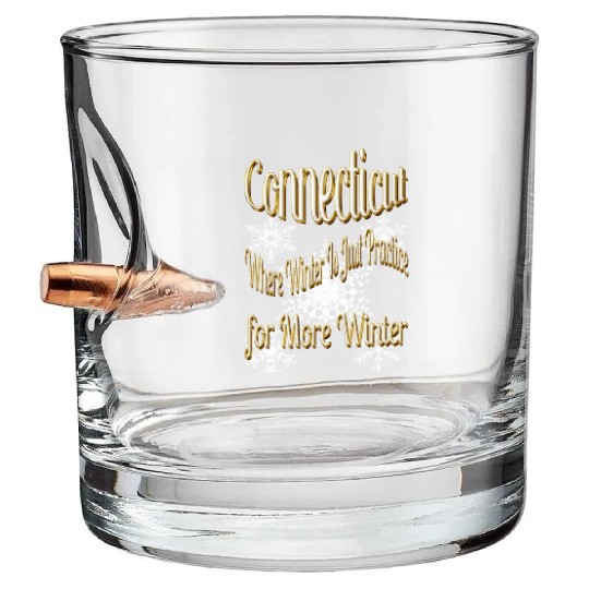 Connecticut winter Bullet Whiskey Glasses