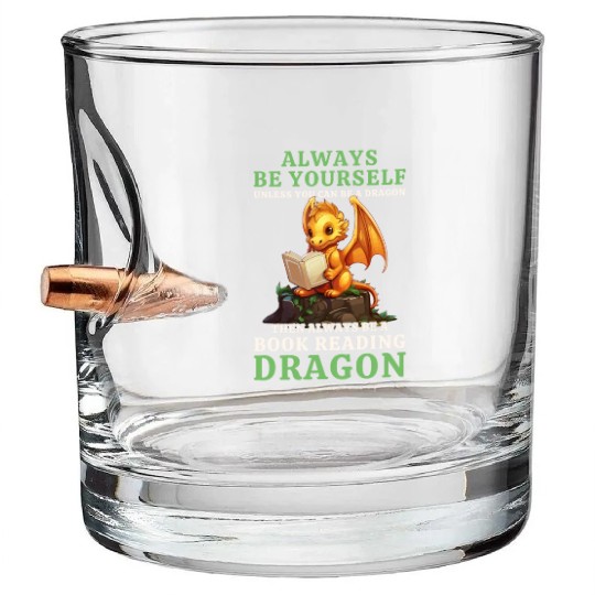 "Always Be Yourself" - Book Reading Yellow Dragon Bullet Whiskey Glasses