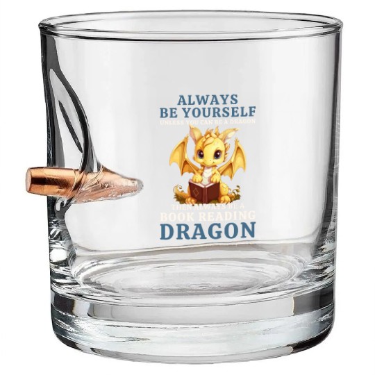 "Always Be Yourself" - Book Reading Yellow Dragon Bullet Whiskey Glasses