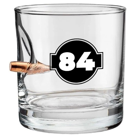 Congratulations 84 Years Old - Number Eighty-Four Bullet Whiskey Glasses