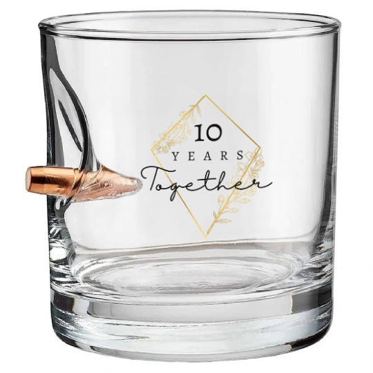 Celebrate 10 Years Together / 10th Anniversary Bullet Whiskey Glasses