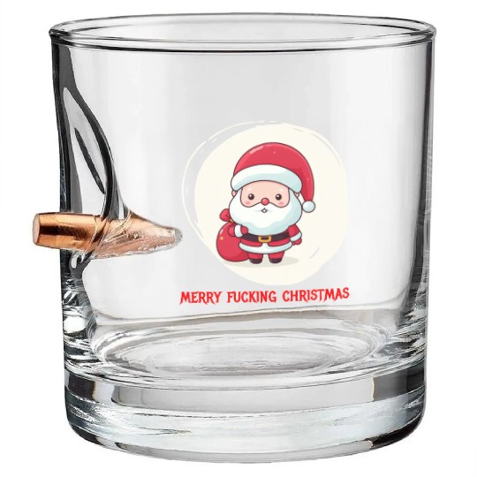 Cute Bad Santa Bullet Whiskey Glasses