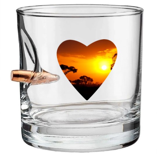 LOVE of African Heart Bullet Whiskey Glasses