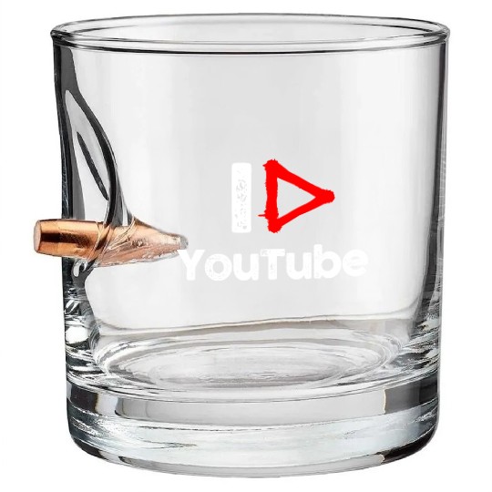 I love YouTube Bullet Whiskey Glasses