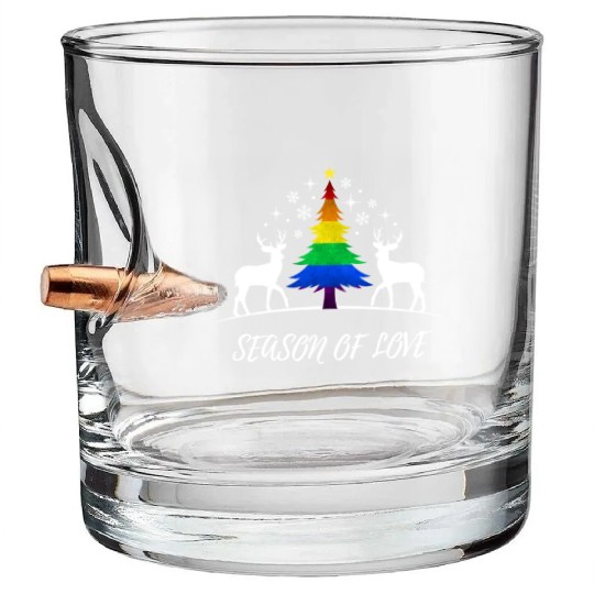 Gay Christmas Tree Gay Couple Season Of Love Bullet Whiskey Glasses