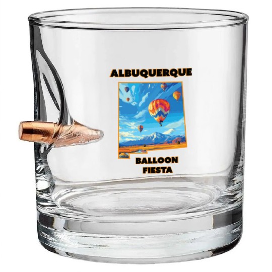 New Mexico Balloon Festival Bullet Whiskey Glasses