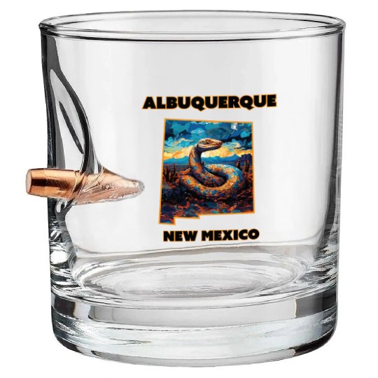 New Mexico - Rattlesnake Bullet Whiskey Glasses