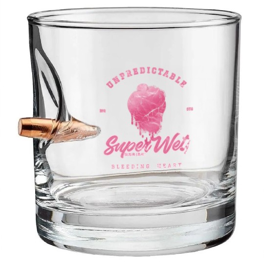 Unpredictable bleeding heart (pale style) Bullet Whiskey Glasses