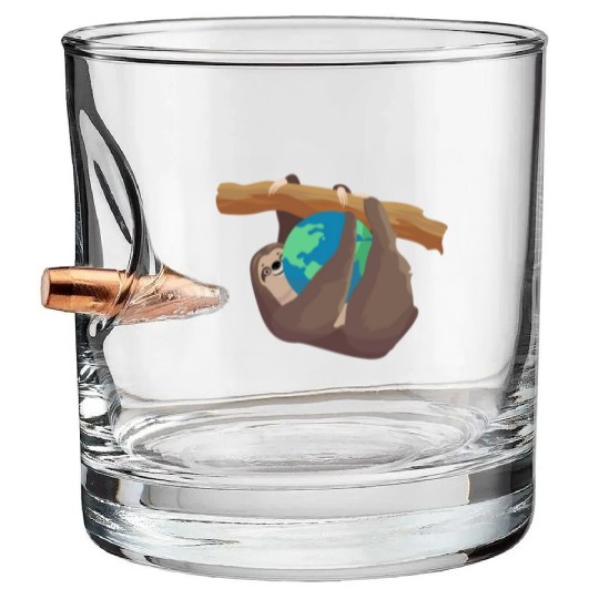 Forest Sloth Animal Embrace Mother Earth Day Bullet Whiskey Glasses