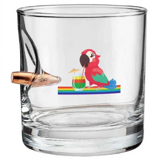 parrot bird of jimmy buffett Bullet Whiskey Glasses
