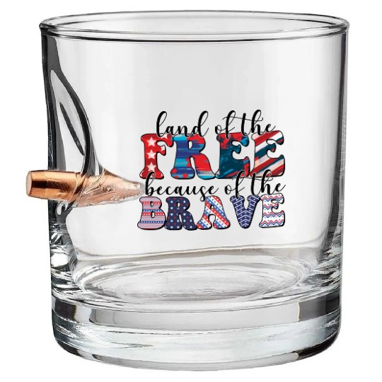 4th of july Land of the free Bullet Whiskey Glasses