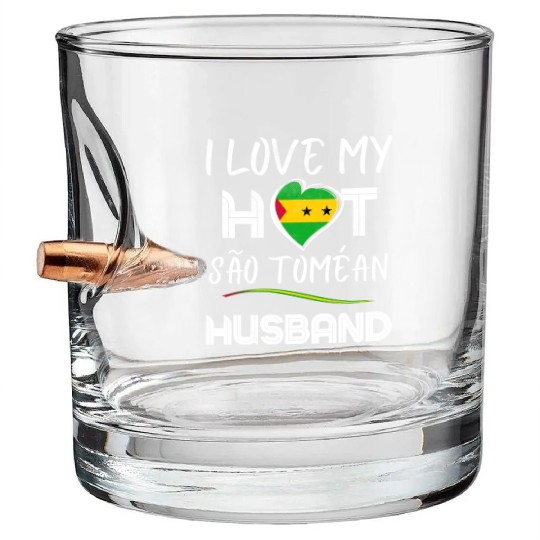 São Toméan Husband Proud Wife Bullet Whiskey Glasses