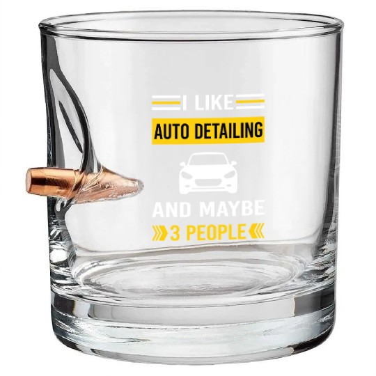 3 People Auto Detailing Car Detail Detailer Bullet Whiskey Glasses