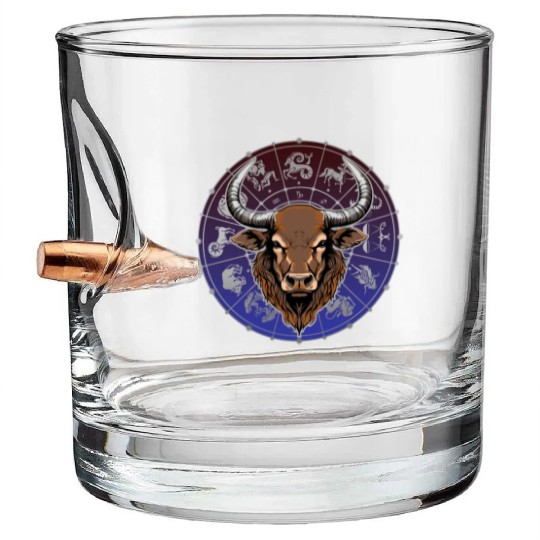 Taurus Zodiac star sign horoscope Astrology Bullet Whiskey Glasses