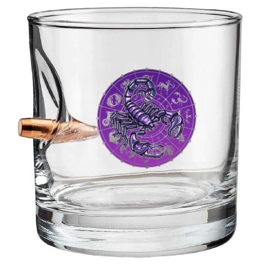 Scorpio Zodiac star sign horoscope Astrology Bullet Whiskey Glasses