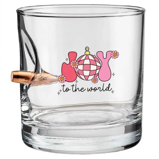 JOY TO THE WORLD Bullet Whiskey Glasses