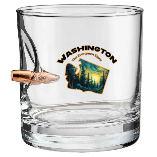 Washington Wildlife - evergreen Bullet Whiskey Glasses