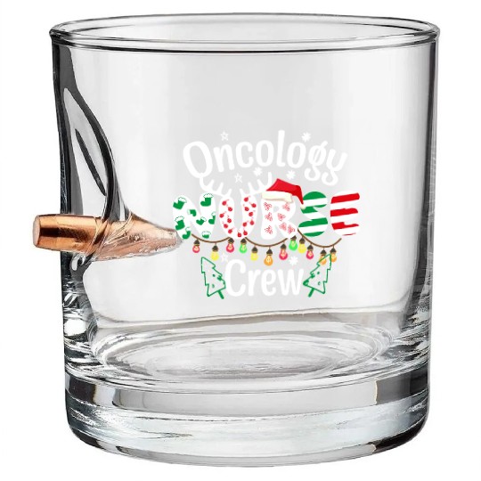 One merry Oncology Nurse Christmas Bullet Whiskey Glasses
