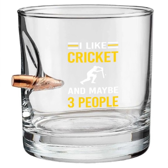 3 People Cricket Bullet Whiskey Glasses