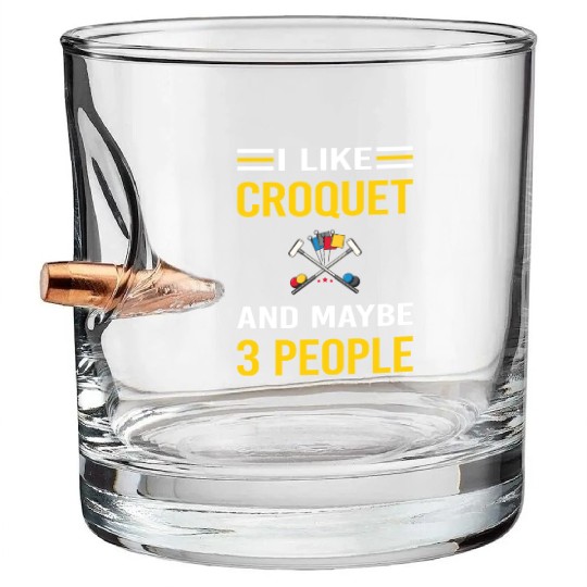 3 People Croquet Bullet Whiskey Glasses