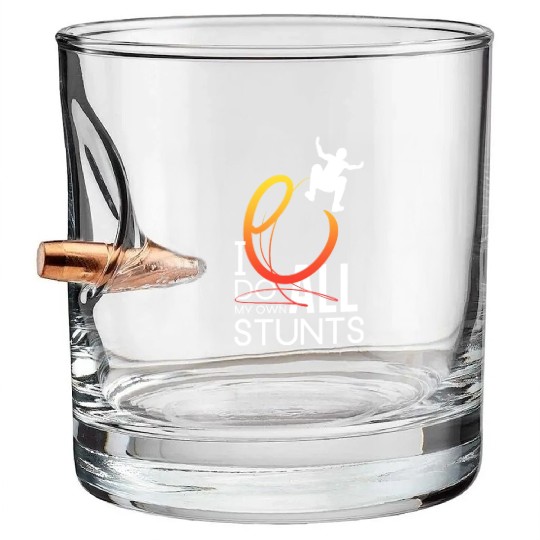 "I Do My Own Stunts" Daredevil Design Bullet Whiskey Glasses