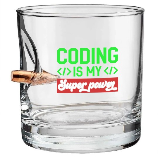 Funny Computer Programmer Computer Science Coding Bullet Whiskey Glasses