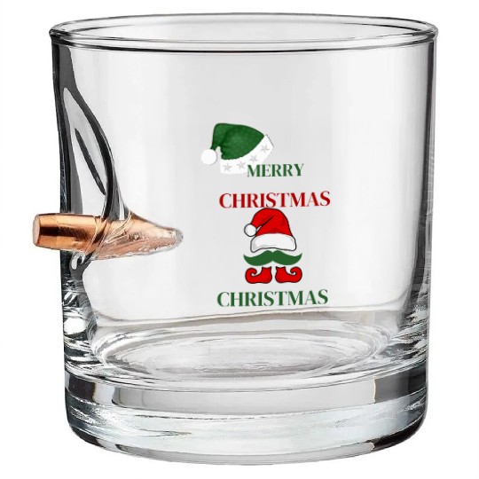 Elf Merry Christmas Bullet Whiskey Glasses