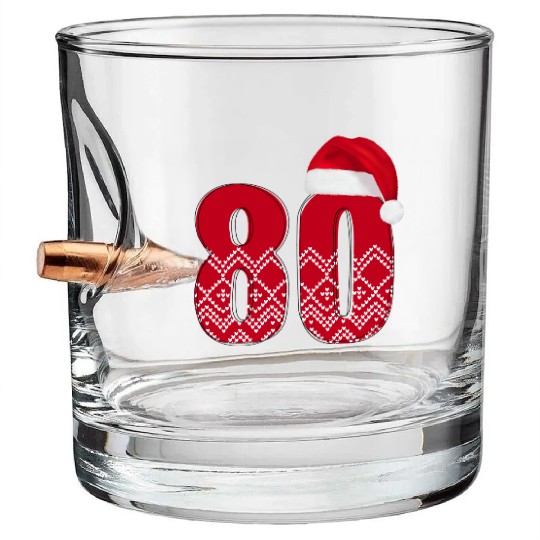 80th Birthday - Congratulations Number Eighty! Bullet Whiskey Glasses
