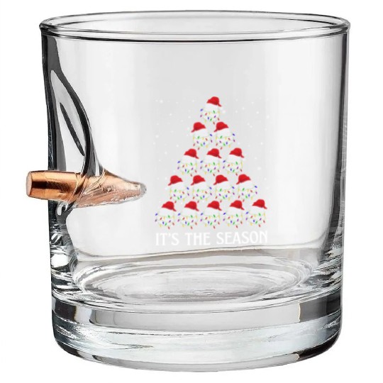 Golf Christmas Tree It's The Season Golf Lover Bullet Whiskey Glasses
