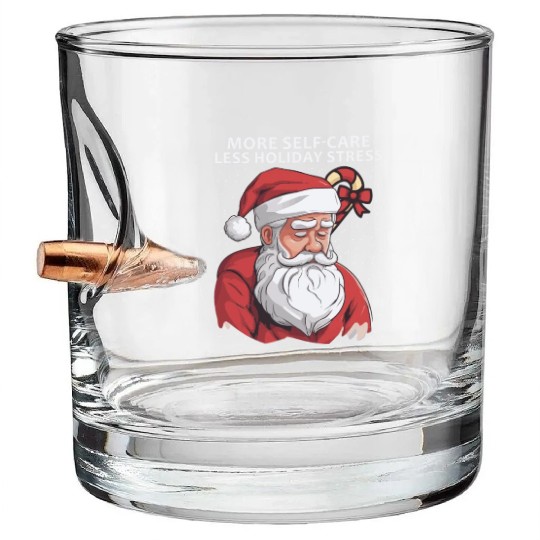 Mental Health Christmas Anti Christmas Holiday Bullet Whiskey Glasses