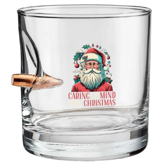 Mental Health Christmas Anti Christmas Holiday Bullet Whiskey Glasses