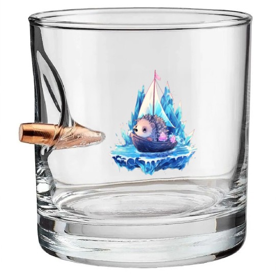Ice Sailing Hedgehog Ice Sailor Ice Boating Bullet Whiskey Glasses