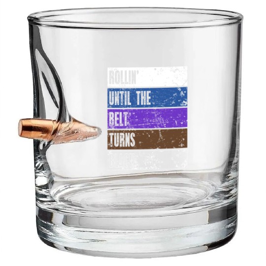 Brazilian Jiu Jitsu belt color BJJ gift MMA Bullet Whiskey Glasses