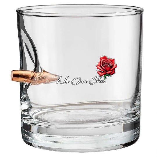 No One Cares Merch Bullet Whiskey Glasses