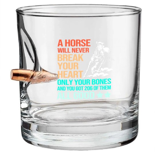 Funny Barrel Racing Cowgirl Horseback Riding Bullet Whiskey Glasses