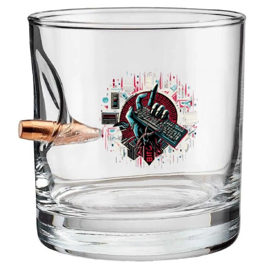 Freedom trough the Keyboard Gaming Bullet Whiskey Glasses