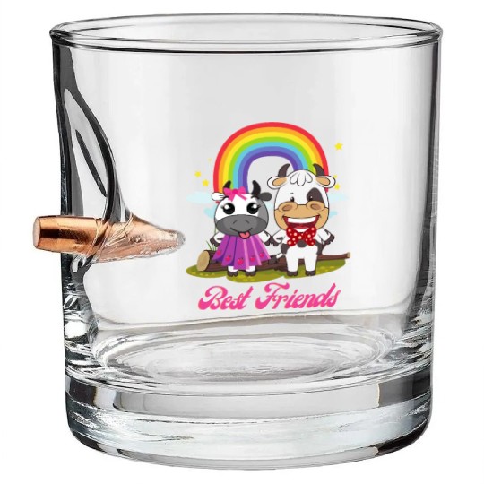 Cow Mooey Cute Strawberry Cow Best Friends Bullet Whiskey Glasses