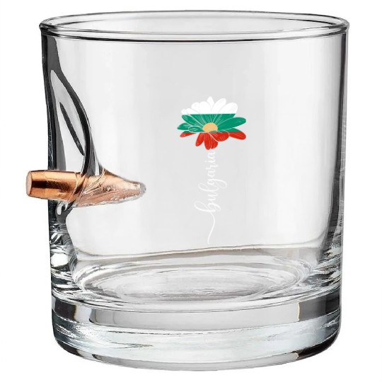 Vintage Bulgaria Sunflower Flag Bulgaria Lover Bullet Whiskey Glasses