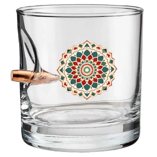 Arabian Mandala Art Bullet Whiskey Glasses