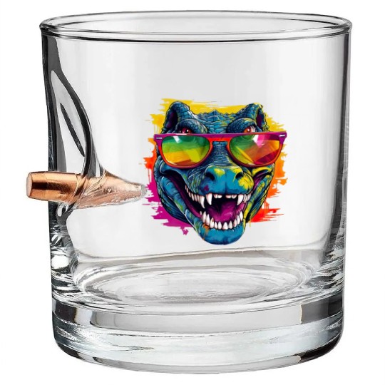 Street Art Crocodile Urban Rap Street Bullet Whiskey Glasses